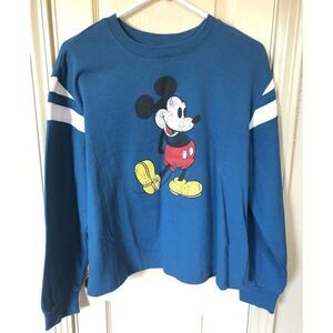 Disney Mickey Mouse Womens Blue LG Long Sleeve Sweatshirt